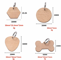 Vente en gros de plaques d'identification pour animaux de compagnie en bois, vierges, en forme d'os, découpées au laser, naturelles, légères, pour gravure et peinture, marque Qiyue