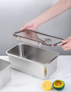 Lonchera de Acero Inoxidable 304 de Grado Alimenticio, Simple, para Refrigerador, Caja de Almacenamiento Sellada para Frutas - Product Image 6
