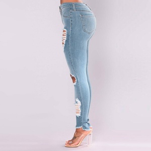 Pantalones Vaqueros Ajustados de Cintura Alta para Mujer, Estilo Western, Desgastados, Rotos, de Mezclilla - Product Image 2