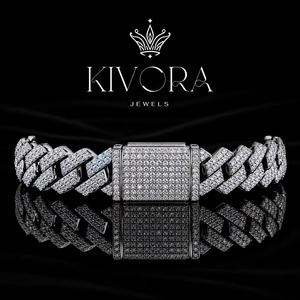 Bracelet Hiphop en Diamant Moissanite KIVORA de Bonne Qualité pour Hommes, Cadeau pour Fiançailles, Mariage, Anniversaire, Célébration - Product Image 4