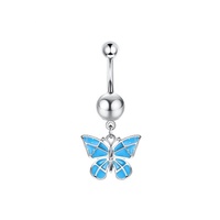 Bagues en acier inoxydable pour femmes, bijoux de piercing pour nombril, pendentif 14G, 1 pièce