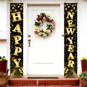 Khớp nối giáng sinh và năm mới, trang trí tiệc lễ hội, cờ, rèm cho đếm ngược năm mới - Product Image 1