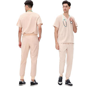 XINYQNGYI Ensemble de blouses médicales pour hommes en tissu sergé 4 directions à séchage rapide, pyjamas chirurgicaux pour clinique médicale, hiver - Product Image 3
