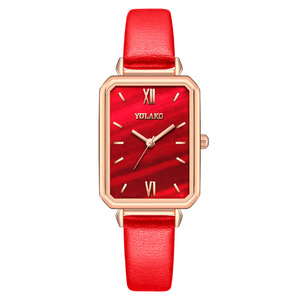 レディースクォーツ腕時計 女性用 ファッションレザー スクエア合金ケース 7mm厚ガラス文字盤 - Product Image 5