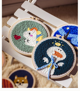 Punzón aguja bordado Kits de iniciación golpe herramienta de aguja enhebrador de aro de bordado hilo alfombra Punch aguja - Product Image 2