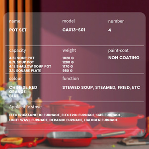DSP Cookware Set 4 Piece Non Stick Frying <b>Pan</b> Soup <b>Pot</b> Set For Gas Electric Stove Modern Design - Product Image 5
