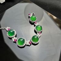 Jiolin – perles de jade, bracelet de jade vert pour femmes, nouveaux breloques, ensembles de bijoux en pierre naturelle avec prix d'usine