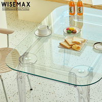 Table de café luxueuse et carrée, en verre, acrylique, meubles pour banquet de mariage, nouveau design,