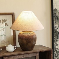 Amerikan Vintage Tarzı Masa Lambası Modern Tasarım Çömlek Kavanoz Kumaş Kapaklı Yatak Odası Ev Konaklama Otel veya Kulüp Dekorasyonu için