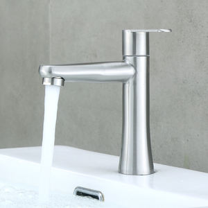 蛇口304ステンレス鋼シングルホールブラシ付き冷水洗濯手用セラミックバルブ配管用 - Product Image 5