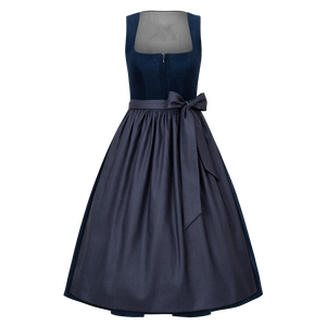 Dirndl bleu pétrole avec corsage en velours côtelé et tablier en lin Nellie Nouveau depuis 25 ans OEM/ODM - Product Image 1