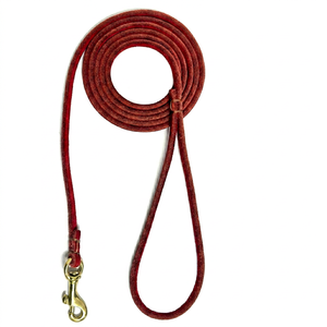 Leather Dog Leash Solid Color Durable Classic Style for Dogs Red Brown <b>Black</b> Options - Product Image 1
