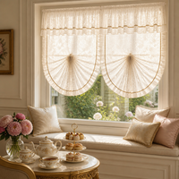 Rideau romain vintage en dentelle royale, voilage à volants floraux délicats filtrant la lumière pour salon et chambre, taille personnalisée, vente en gros