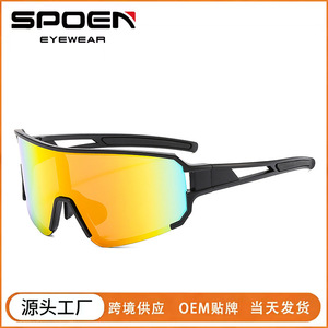 Cycling <b>Glasses</b> Full Rim Spherical <b>Polycarbonate</b> UV400 Anti Slip For Men Outdoor Riding Sports Goggles - Product Image 5