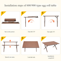 Ensemble de table de camping en acier au carbone, table de pique-nique pliable portable avec chaises, équipement de plein air