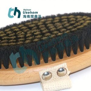 2024 nouveau Design Logo personnalisé en bois naturel et poils de sanglier brosse de nettoyage à sec brosse de bain - Product Image 4