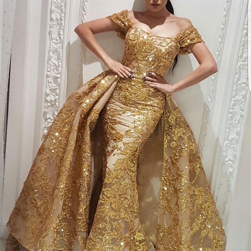 Elegant Arabic Prom Dresses - Beaded Floor-Length Gowns Elegant Arabic Prom Dresses - Beaded Floor-Length Gowns