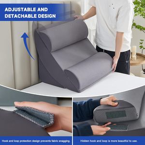 Lot de 9 coussins orthopédiques en mousse à mémoire de forme personnalisables et ajustables pour adultes, soulagement du <span class=keywords><strong>reflux</strong></span> <span class=keywords><strong>acide</strong></span> et de la dyspepsie gastro-œsophagienne (DGO) - Product Image 3
