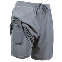 Shorts de course 2-en-1 personnalisés OEM pour hommes, séchage rapide, respirants, avec poche pour téléphone, shorts de sport compressifs