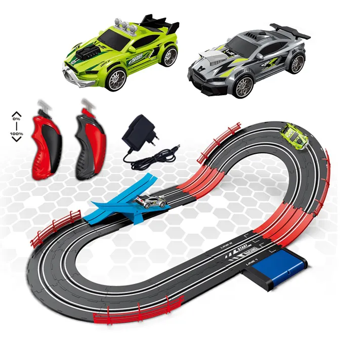 Nhựa Racing Car Slot Đồ Chơi Diy Đường Sắt Theo Dõi Xe Với Teeterboard Đồ Chơi Electric 1:43 Race Track Cho Trẻ Em Trai Trẻ Em