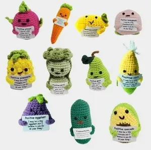 Mini Funny Positive Potato Keychain 3 Inch Positive Potato Crochet Cute  Wool