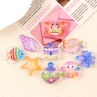 Breloques en résine Océan DIY, accessoires faits main pour coques de téléphone et pinces à cheveux, motif dessin animé