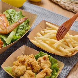 Cajas de Cartón Kraft Marrón Desechables y Compostables para Servir Alimentos, Resistentes a la Grasa, para Hot Dogs - Product Image 3