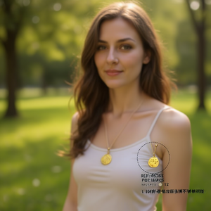 Collana con Ciondolo Zodiacale in Acciaio Inossidabile da 1,5 Cm per Donne - Product Image 2