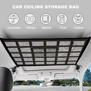 Sac de rangement élastique en filet noir pour coffre de voiture, support de chargement en maille, pochette de rangement pour voiture, filet de plafond en maille - Product Image 3