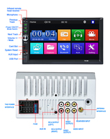 Autoradio MP5 MP4 MP3 Lecteur de musique 2 Din 7 pouces 7012B SD AUX FM USB BT Stéréo Écran tactile
