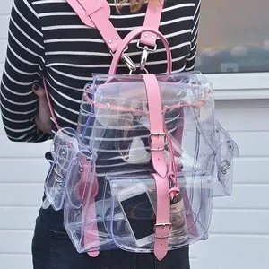 Clear PVC Backpack Factory Quality School Transparent Book bags PVC Clear Backpacks Bag For Stadium School Security