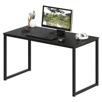 Bureau d'angle moderne en bois et acier, gain de place, pour salon et bureau à domicile, noir - Prix de gros