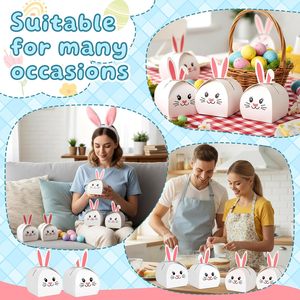 Sacs cadeaux lapin, boîtes <span class=keywords><strong>de</strong></span> friandises <span class=keywords><strong>de</strong></span> Pâques, sacs en papier pour friandises, jolies boîtes cadeaux pour bonbons, sacs à biscuits en forme <span class=keywords><strong>de</strong></span> lapin pour fêtes - Product Image 4