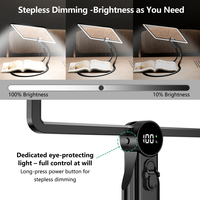 Rechargeable LED Neck Magnifier 5X Hands-Free Screen Magnifier with Dimmable Light for Low Vision