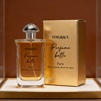 Flacon de parfum en verre transparent carré de luxe personnalisé avec boîte, 100 ml, flacon de parfum vide avec pompe pulvérisatrice