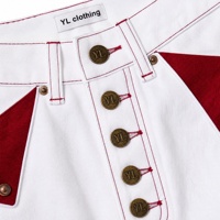 Jean droit ample personnalisé pour homme, style hip-hop, en denim brut non lavé 15oz, avec liseré selvedge et ligne rouge, broderie OEM
