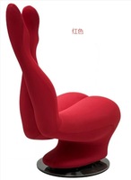 Fauteuil de loisirs moderne en velours, design créatif en forme de corps humain, avec longues jambes, pour salon, chambre et hôtel, hauteur réglable