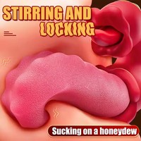 Heißer Verkauf 2-in-1 Zungenleck-Vibrator G-Punkt Klitorisstimulator Dildo Stark Schwingender Zungenvibrator Sexspielzeug für Frauen