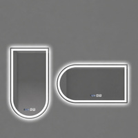 Miroir de salle de bain intelligent à LED avec haut-parleur Bluetooth, interrupteur tactile, anti-buée, affichage de l'heure