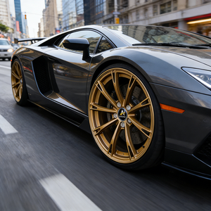 Rines AUROAD de Aleación Forjada de 18, 19, 20 y 21 Pulgadas, 5x112, Color Negro Brillante con Acabado Mecanizado, Cinco Radios, para <span class=keywords><strong>Mercedes</strong></span> y Audi - Product Image 6