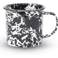 12oz 16oz logo personnalisé certifié européen imprimé non toxique coloré bleu marbré tourbillon granit émail tasse