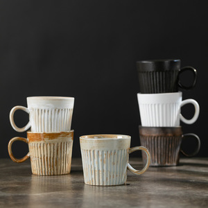 Tazza da Caffè in Ceramica Grezza Stile Giapponese Retrò Vintage, Lusso Leggero, per Latte Art, Tè Pomeridiano, Uso Domestico e Caffetteria - Product Image 3