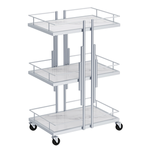 Beauty New Design Makeup Salon Cart 3 Tiers Pedicure Spa Nail Shop Trolley Gold Beauty Trolley With Lockable Wheels - Product Image 3