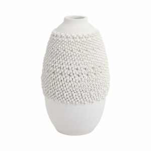 Vaso in Ceramica Ovale Texturizzato, Arredamento Moderno per Soggiorno, Camera da Letto, Ufficio e Tavolo - Product Image 1