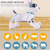 Chien robot interactif intelligent à télécommande en plastique, contrôle vocal, animal imitant, programmable, chien électronique
