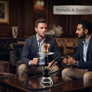 Chicha à un tuyau avec perles en bois noires, ensemble complet pour l'extérieur, patio, bar, club, <span class=keywords><strong>pub</strong></span>, idéal pour les loisirs et le fumage - Product Image 3