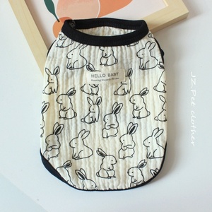 Nueva llegada de algodón transpirable lindo Primavera Verano perro patrón ropa camisa de fondo chaleco para mascotas para cachorro - Product Image 6