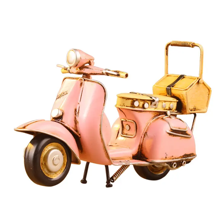 Retro and nostalgic furnishings iron Vespa Biagio pedal motorcycle model ornaments home soft ornaments
