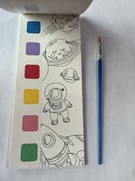 Carnets de coloriage à l'aquarelle 12 pages style dessin animé, ensemble de papiers écologiques avec pinceaux pour la peinture de portraits d'enfants, 6 motifs