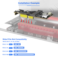 Kartu Adaptor M.2 NGFF Key-E ke PCI-E X1 dengan LED RGB Ambient, Mengubah Modul WiFi Bluetooth M.2 E-Key ke Slot PCI-E Desktop